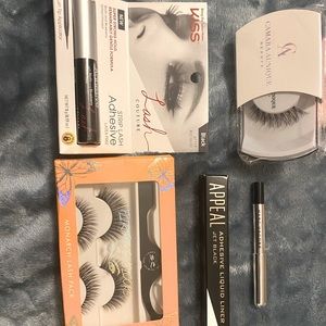 False eye lashes eyelash glue liquid adhesive eye liner & Marc Jacobs gel liner